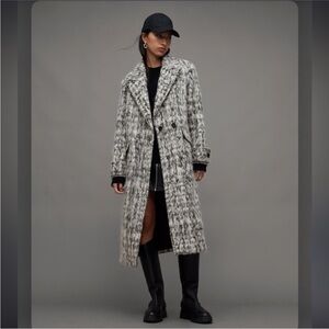 All Saints Mabel Double Breasted Long Line Coat